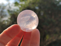 Polished Rose Quartz Palm Stones x 35 From Ambatondrazaka, Madagascar - Toprock Gemstones and Minerals 