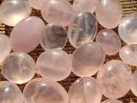 Polished Rose Quartz Palm Stones x 35 From Ambatondrazaka, Madagascar - Toprock Gemstones and Minerals 