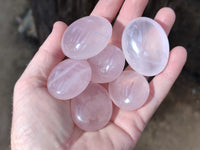 Polished Rose Quartz Palm Stones x 35 From Ambatondrazaka, Madagascar - Toprock Gemstones and Minerals 