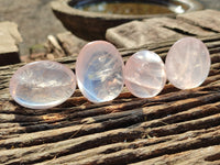 Polished Rose Quartz Palm Stones x 35 From Ambatondrazaka, Madagascar - Toprock Gemstones and Minerals 