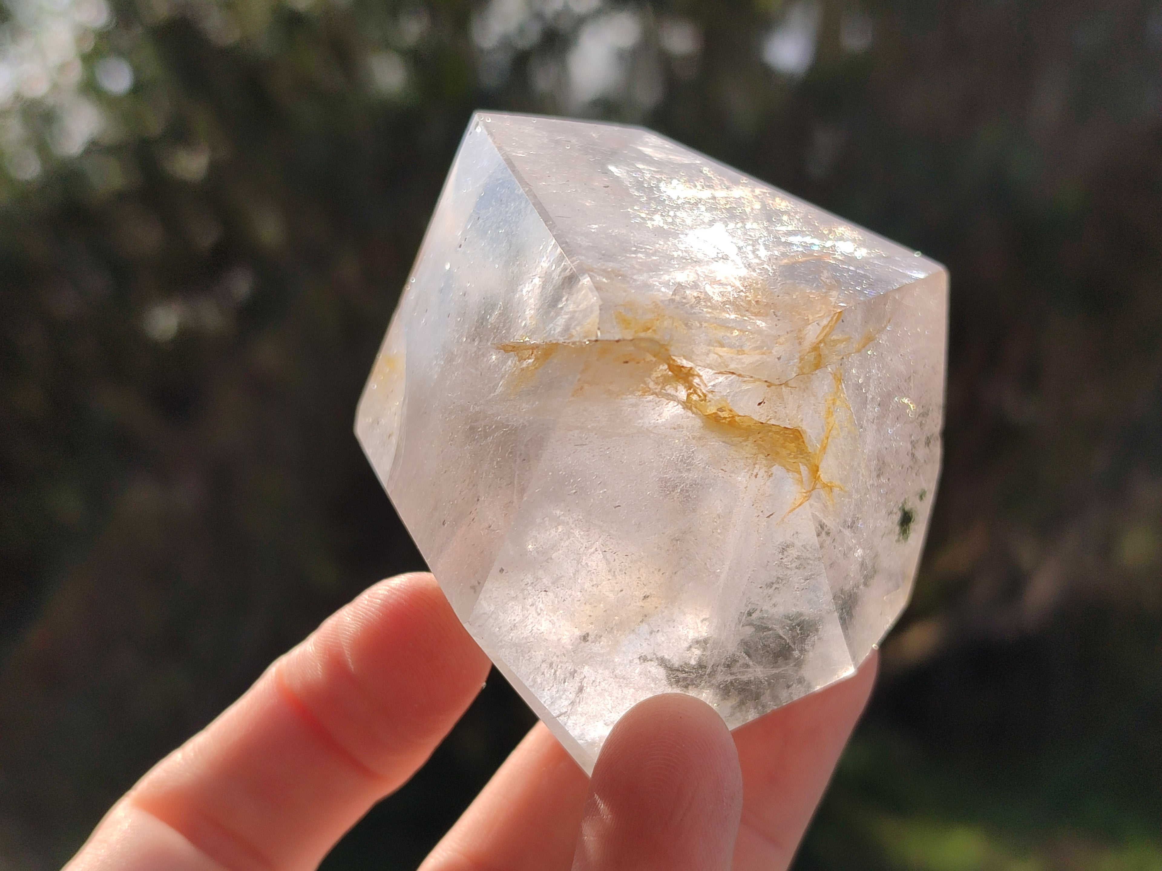 Polished Rainbow Veil and Chlorite Phantom Quartz Crystals x 4 From Madagascar - Toprock Gemstones and Minerals 