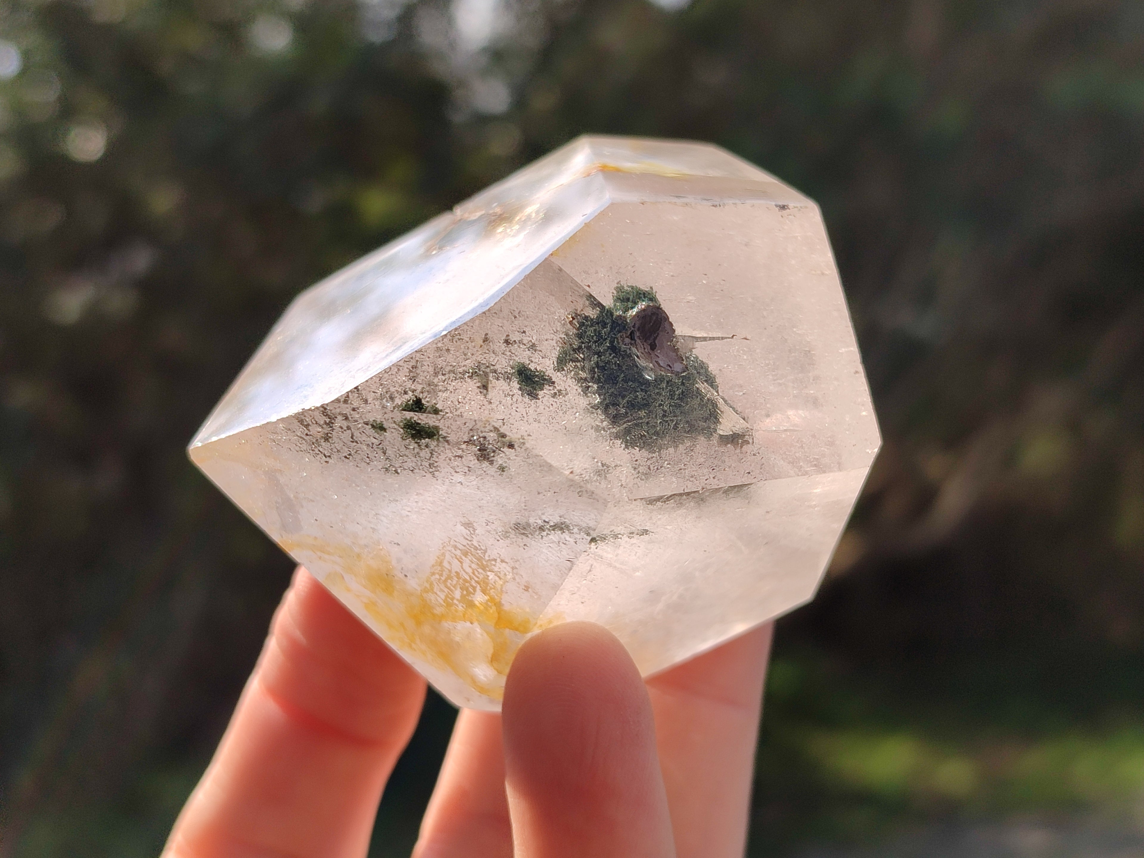 Polished Rainbow Veil and Chlorite Phantom Quartz Crystals x 4 From Madagascar - Toprock Gemstones and Minerals 