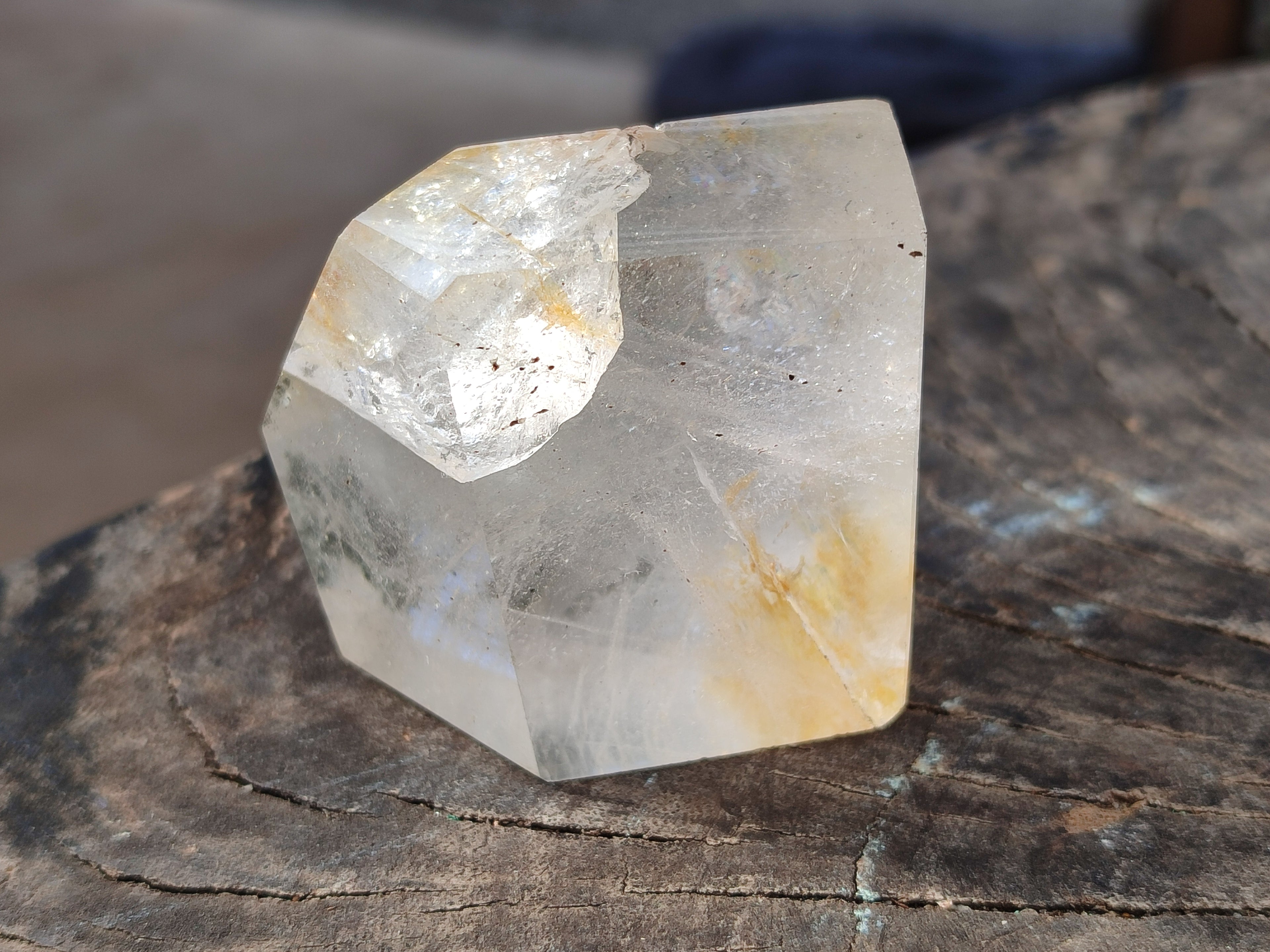 Polished Rainbow Veil and Chlorite Phantom Quartz Crystals x 4 From Madagascar - Toprock Gemstones and Minerals 
