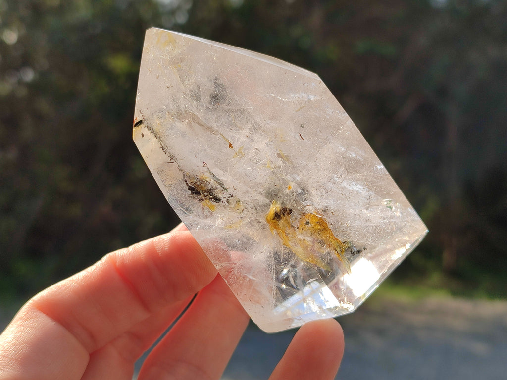 Polished Rainbow Veil and Chlorite Phantom Quartz Crystals x 4 From Madagascar - Toprock Gemstones and Minerals 