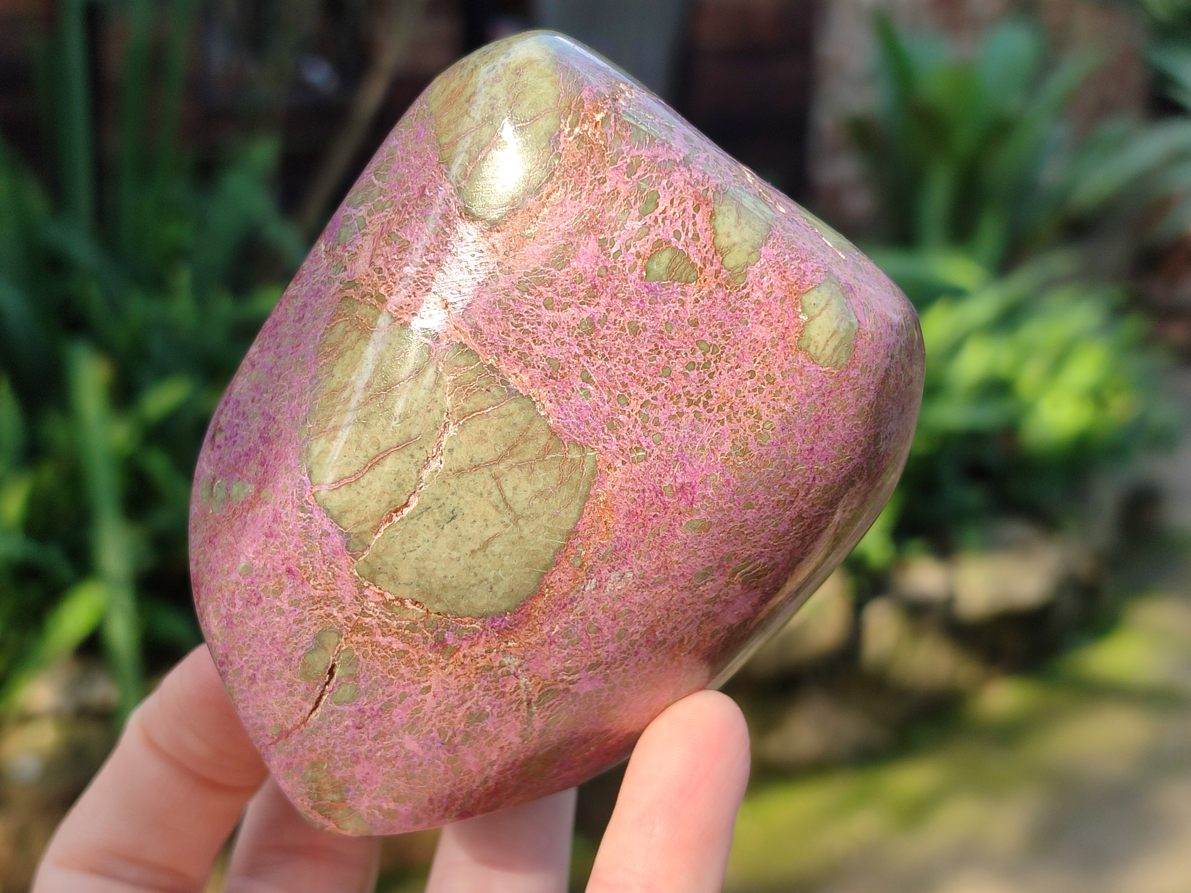 Polished Stichtite Standing Free Forms x 5 From Barberton, South Africa - Toprock Gemstones and Minerals 