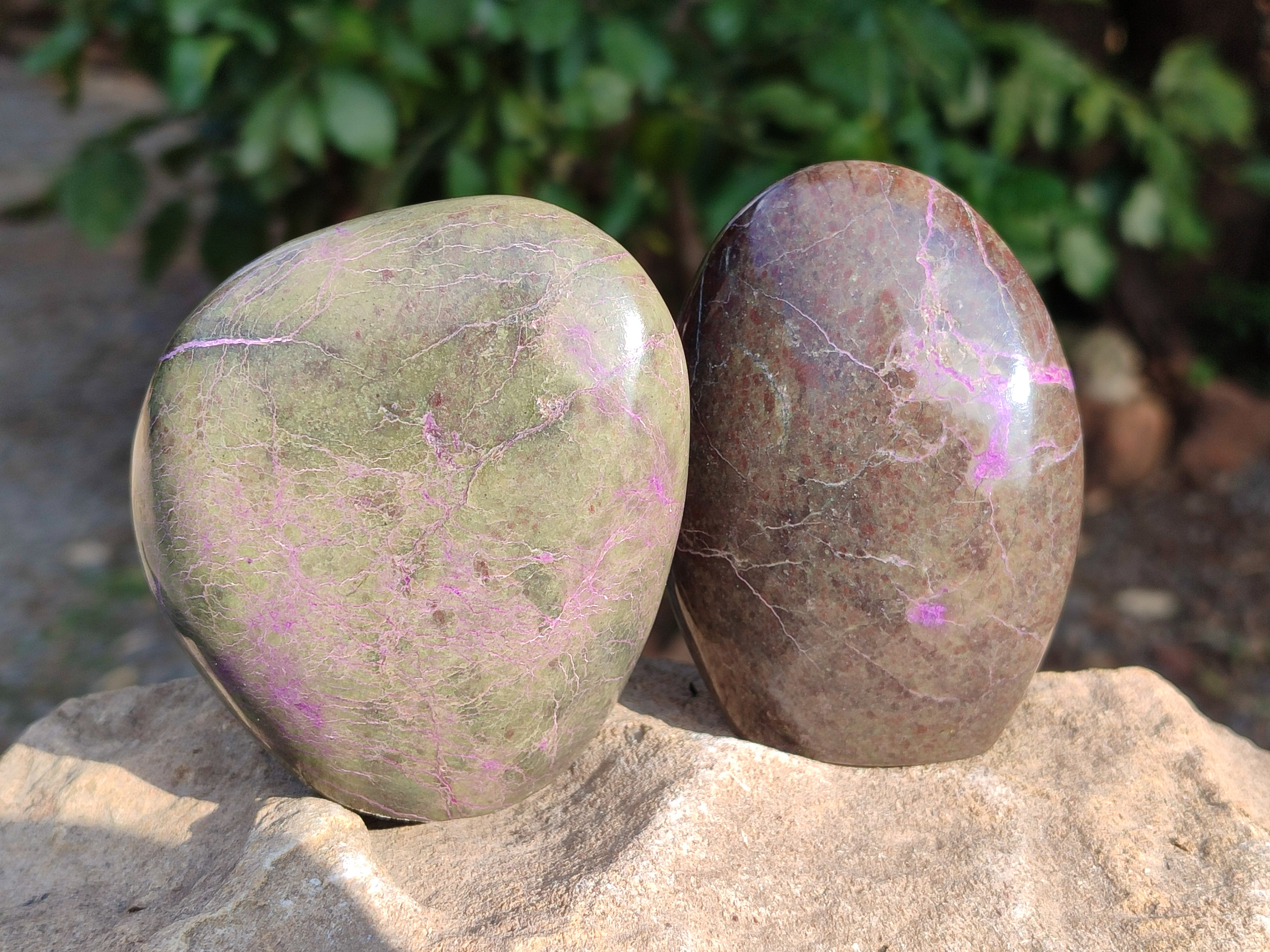 Polished Stichtite Standing Free Forms x 5 From Barberton, South Africa - Toprock Gemstones and Minerals 