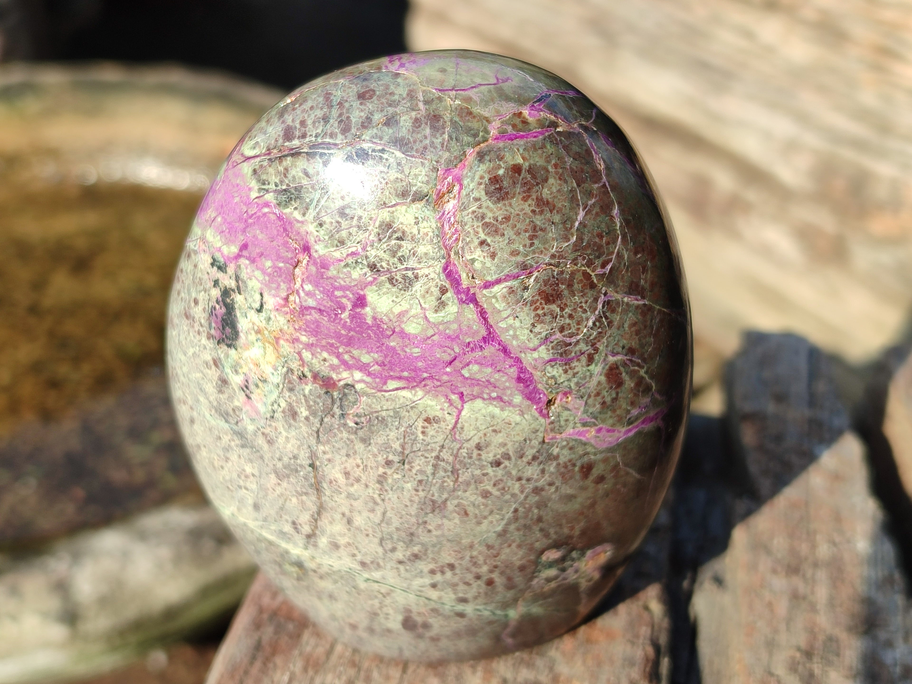 Polished Stichtite Standing Free Forms x 5 From Barberton, South Africa - Toprock Gemstones and Minerals 