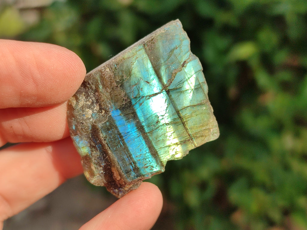 Polished On One Side Labradorite Plates x 35 From Tulear, Madagascar - Toprock Gemstones and Minerals 