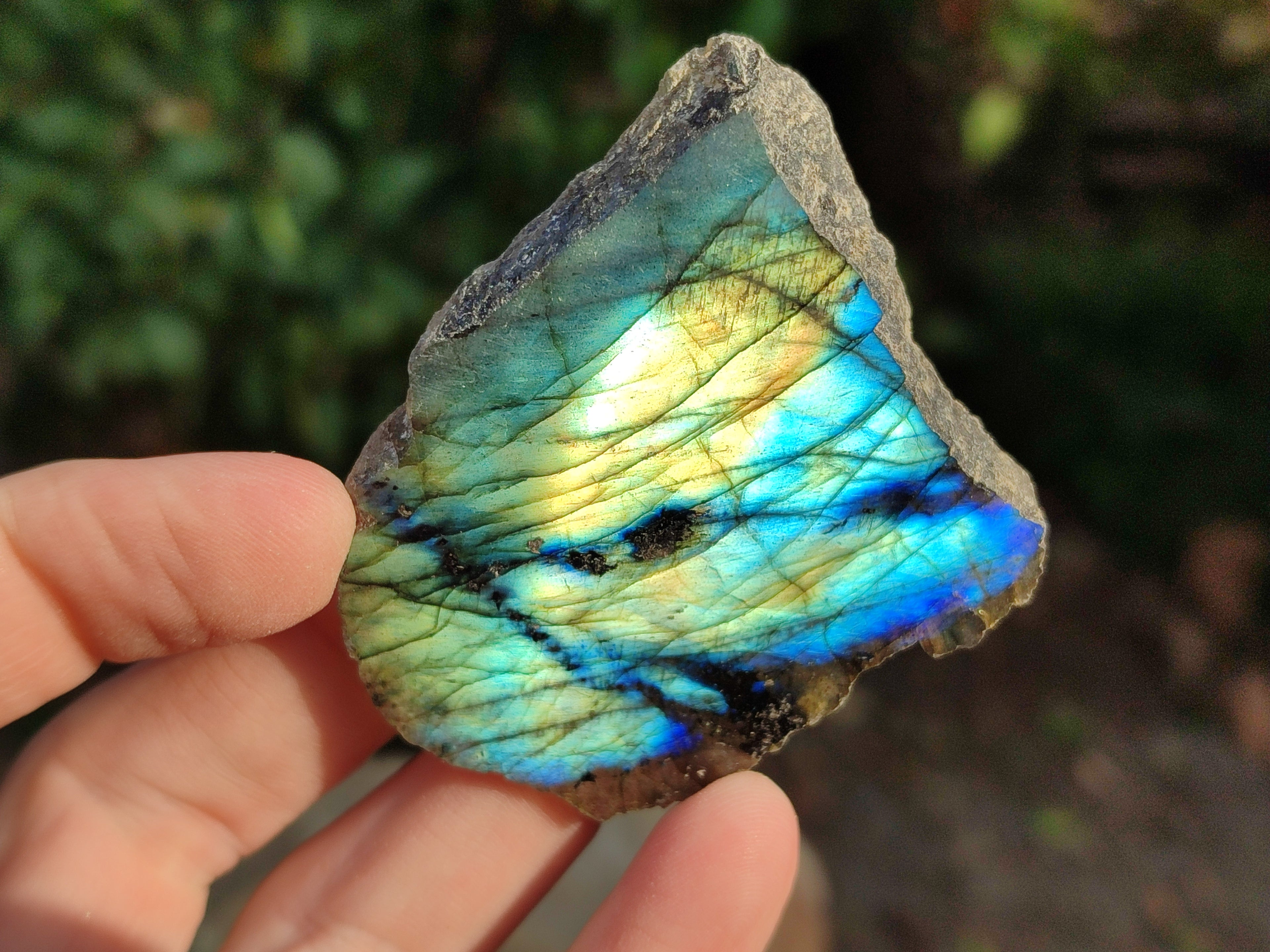 Polished On One Side Labradorite Plates x 35 From Tulear, Madagascar - Toprock Gemstones and Minerals 