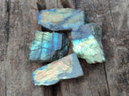 Polished On One Side Labradorite Plates x 35 From Tulear, Madagascar - Toprock Gemstones and Minerals 