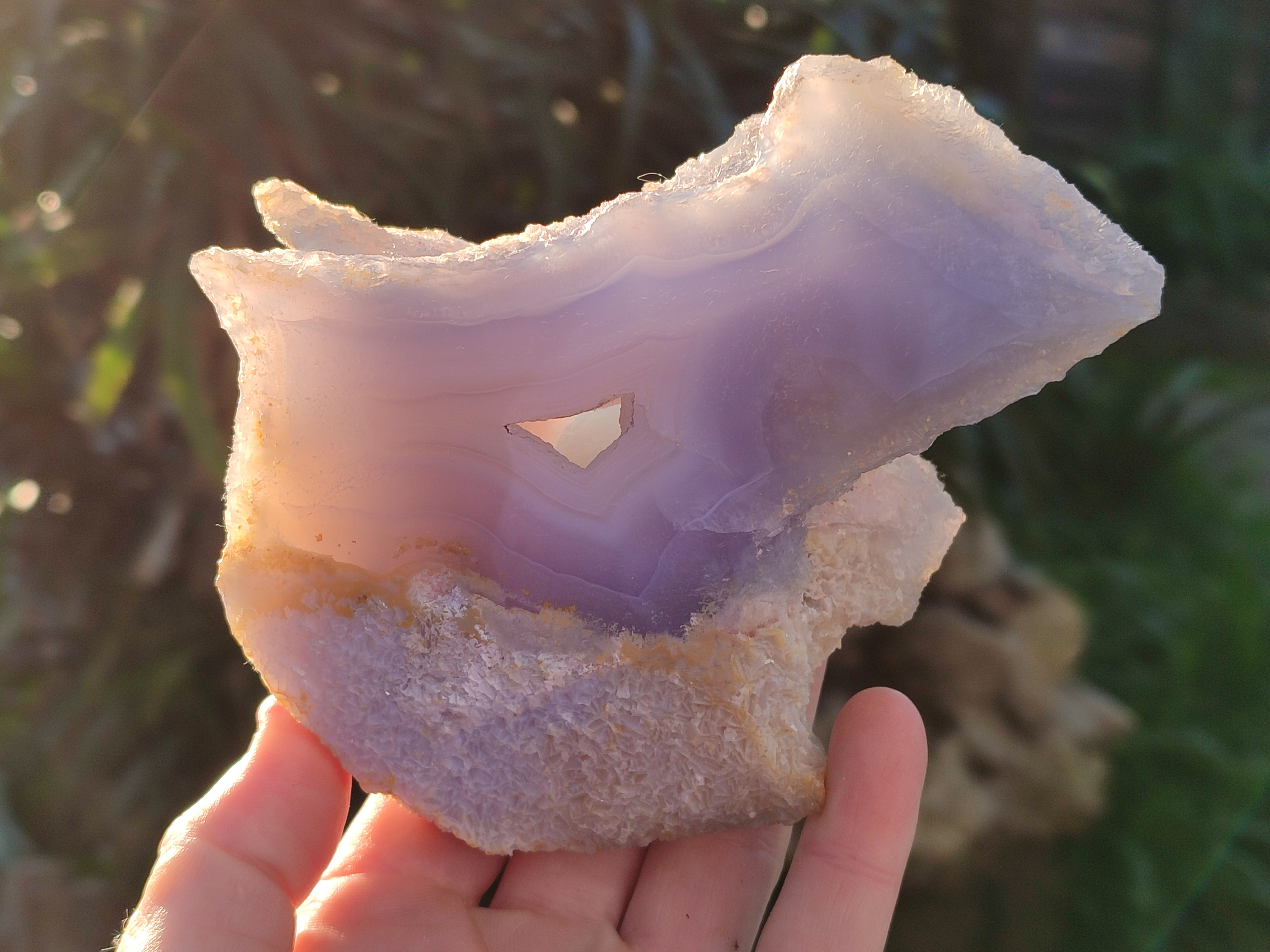 Polished on One Side Etched Blue Lace Chalcedony Geodes x 4 From Nsanje, Malawi - Toprock Gemstones and Minerals 