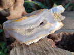 Polished on One Side Etched Blue Lace Chalcedony Geodes x 4 From Nsanje, Malawi - Toprock Gemstones and Minerals 