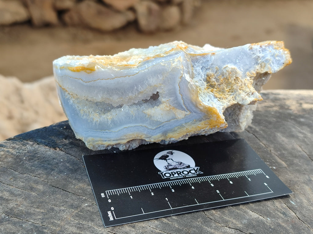 Polished on One Side Etched Blue Lace Chalcedony Geodes x 4 From Nsanje, Malawi - Toprock Gemstones and Minerals 