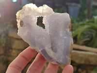 Polished on One Side Etched Blue Lace Chalcedony Geodes x 4 From Nsanje, Malawi