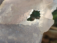 Polished on One Side Etched Blue Lace Chalcedony Geodes x 4 From Nsanje, Malawi