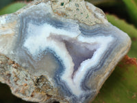 Polished on One Side Etched Blue Lace Chalcedony Geodes x 4 From Nsanje, Malawi