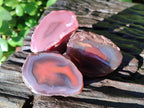 Polished On One Side Red Sashe River Agate Nodules x 20 From Zimbabwe - Toprock Gemstones and Minerals 