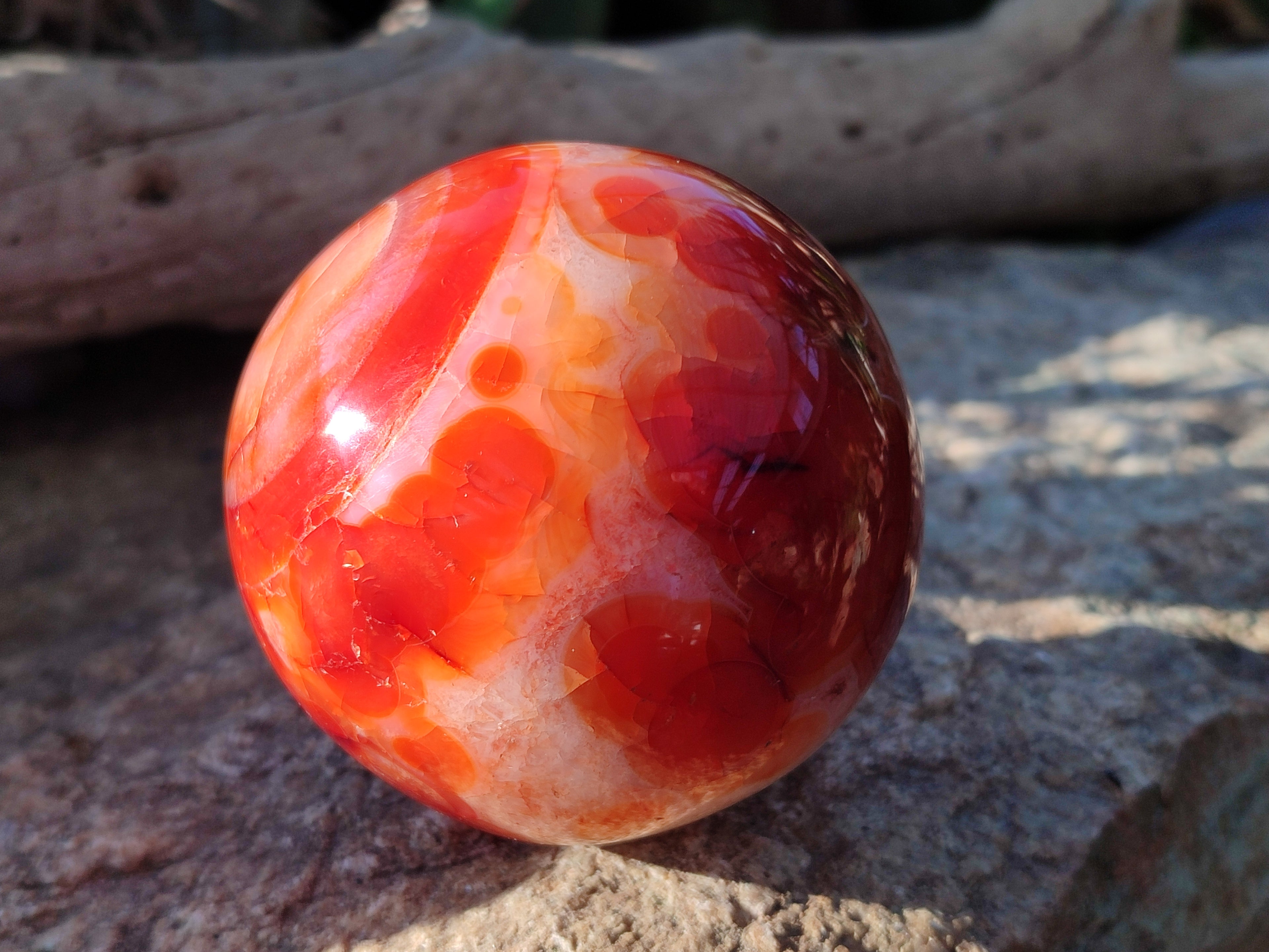 Polished Carnelian Agate Spheres x 3 From Madagascar - Toprock Gemstones and Minerals 
