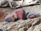 Polished On One Side Red Sashe River Agate Nodules x 20 From Zimbabwe - Toprock Gemstones and Minerals 