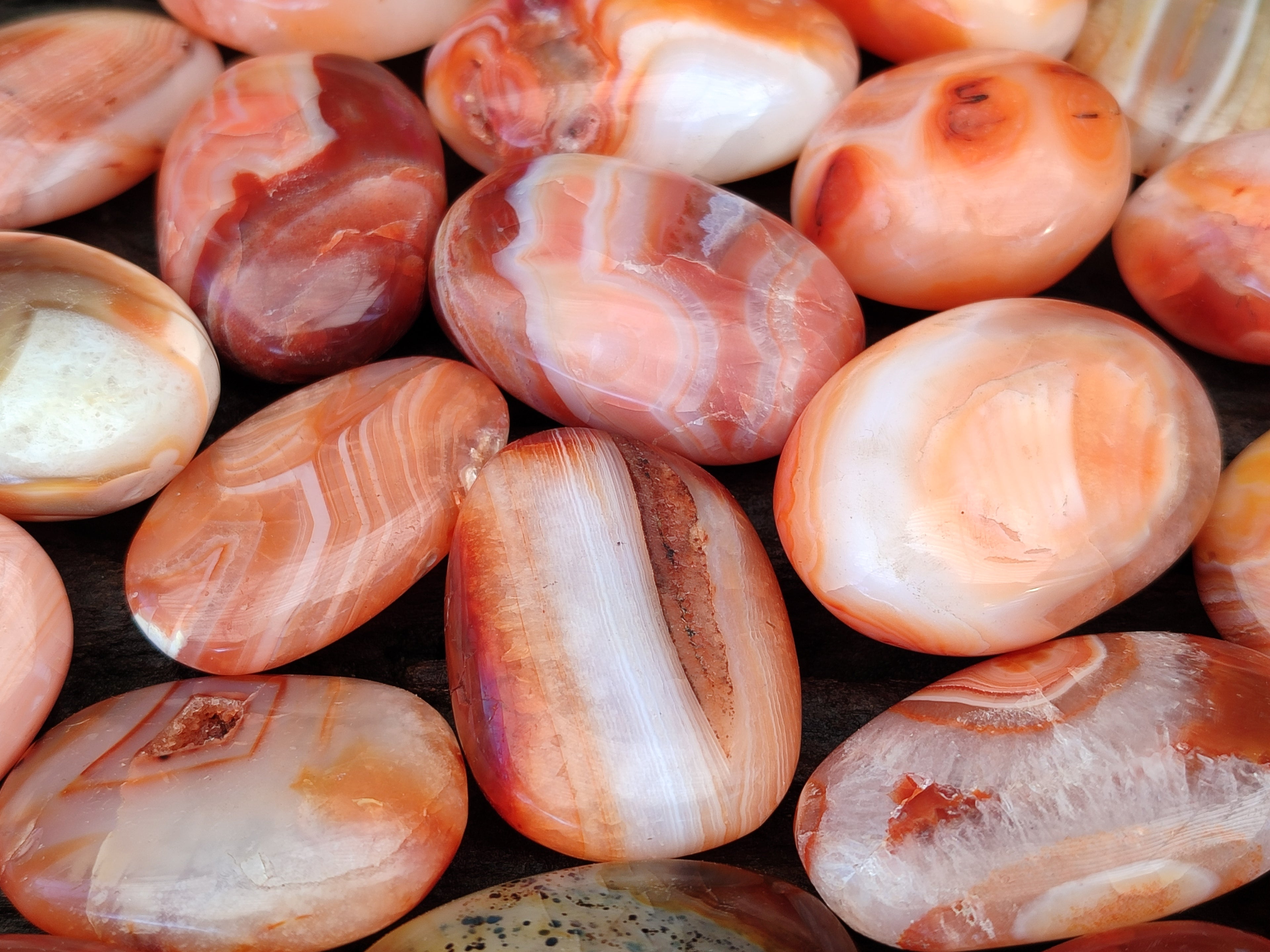 Polished Carnelian Palm Stones x 35 From Madagascar - Toprock Gemstones and Minerals 