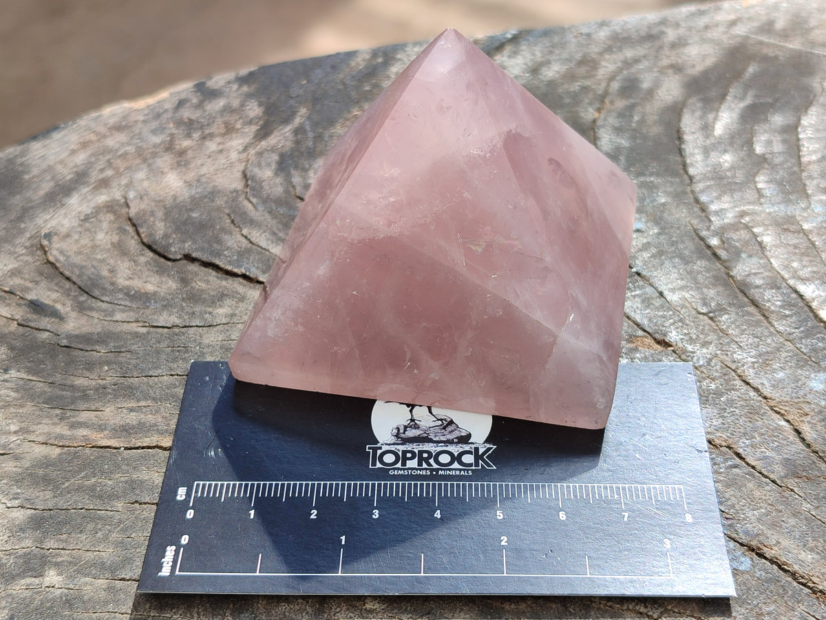 Polished Gemmy Rose Quartz Pyramids x 5 From Madagascar - Toprock Gemstones and Minerals 