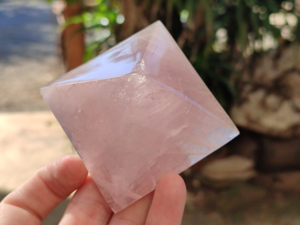 Polished Gemmy Rose Quartz Pyramids x 5 From Madagascar - Toprock Gemstones and Minerals 