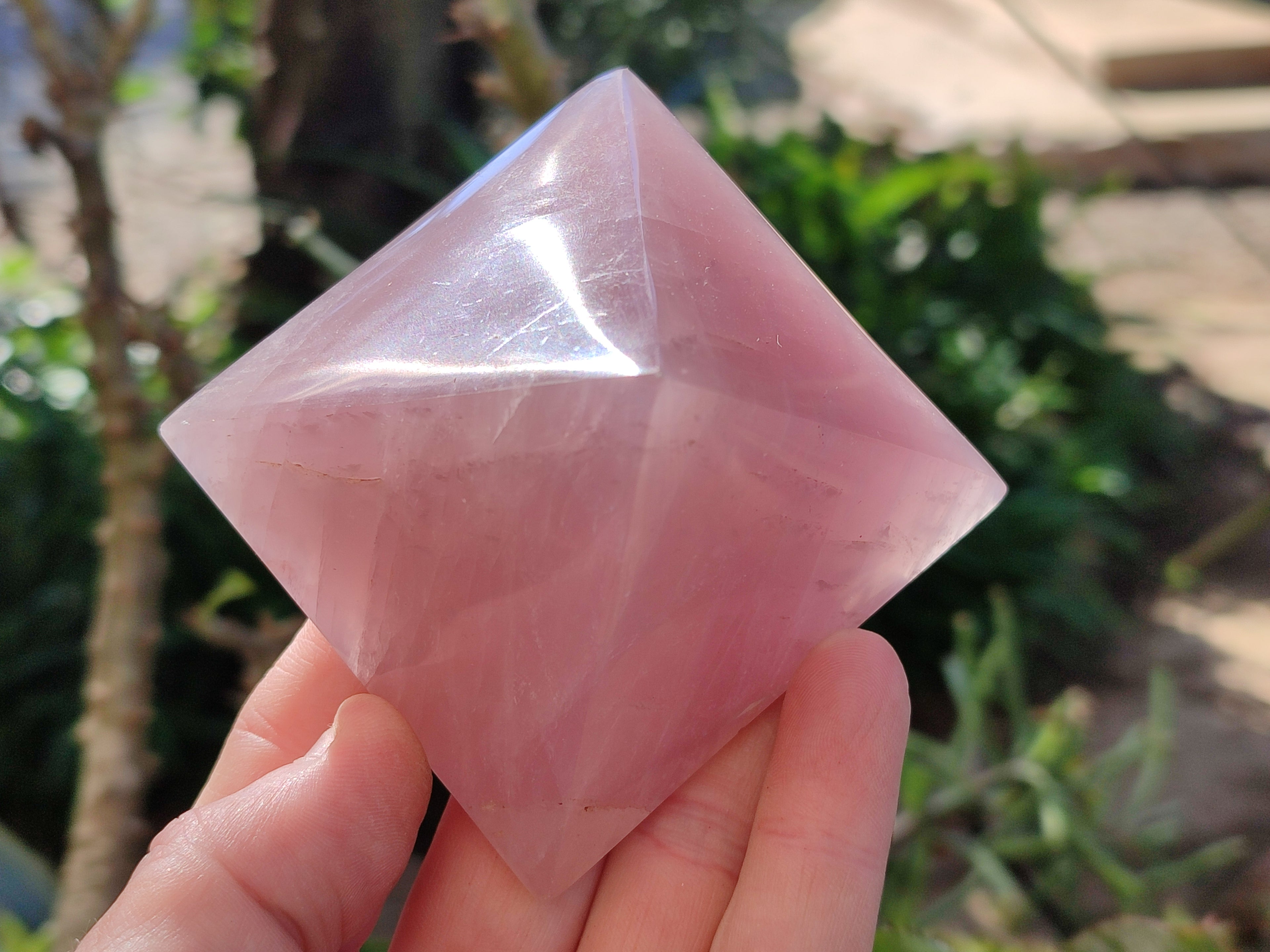 Polished Gemmy Rose Quartz Pyramids x 5 From Madagascar - Toprock Gemstones and Minerals 