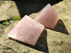 Polished Gemmy Rose Quartz Pyramids x 5 From Madagascar - Toprock Gemstones and Minerals 