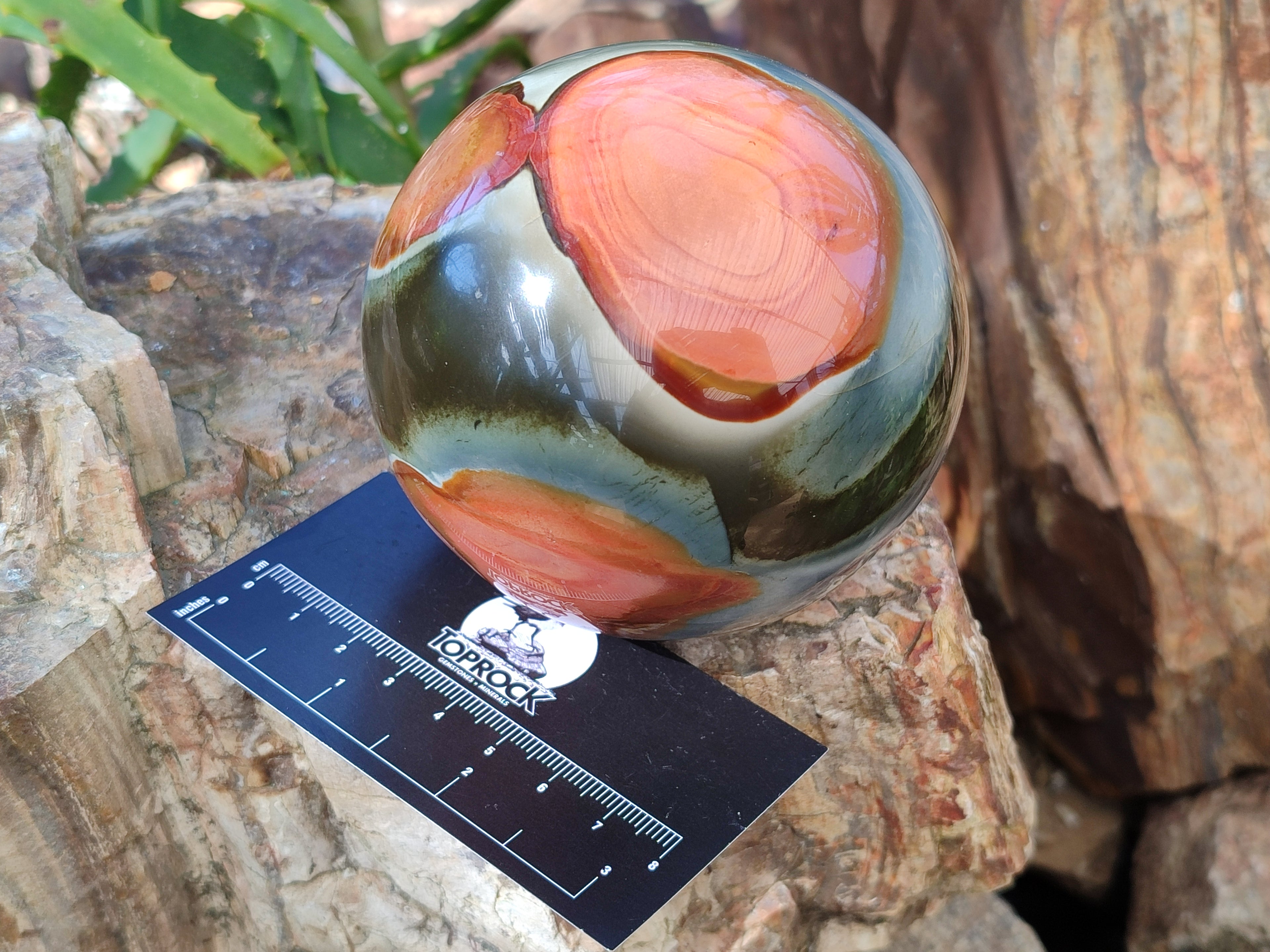 Polished Polychrome Jasper Spheres x 2 From Northwest Coast, Madagascar - Toprock Gemstones and Minerals 