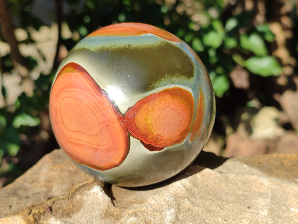 Polished Polychrome Jasper Spheres x 2 From Northwest Coast, Madagascar - Toprock Gemstones and Minerals 