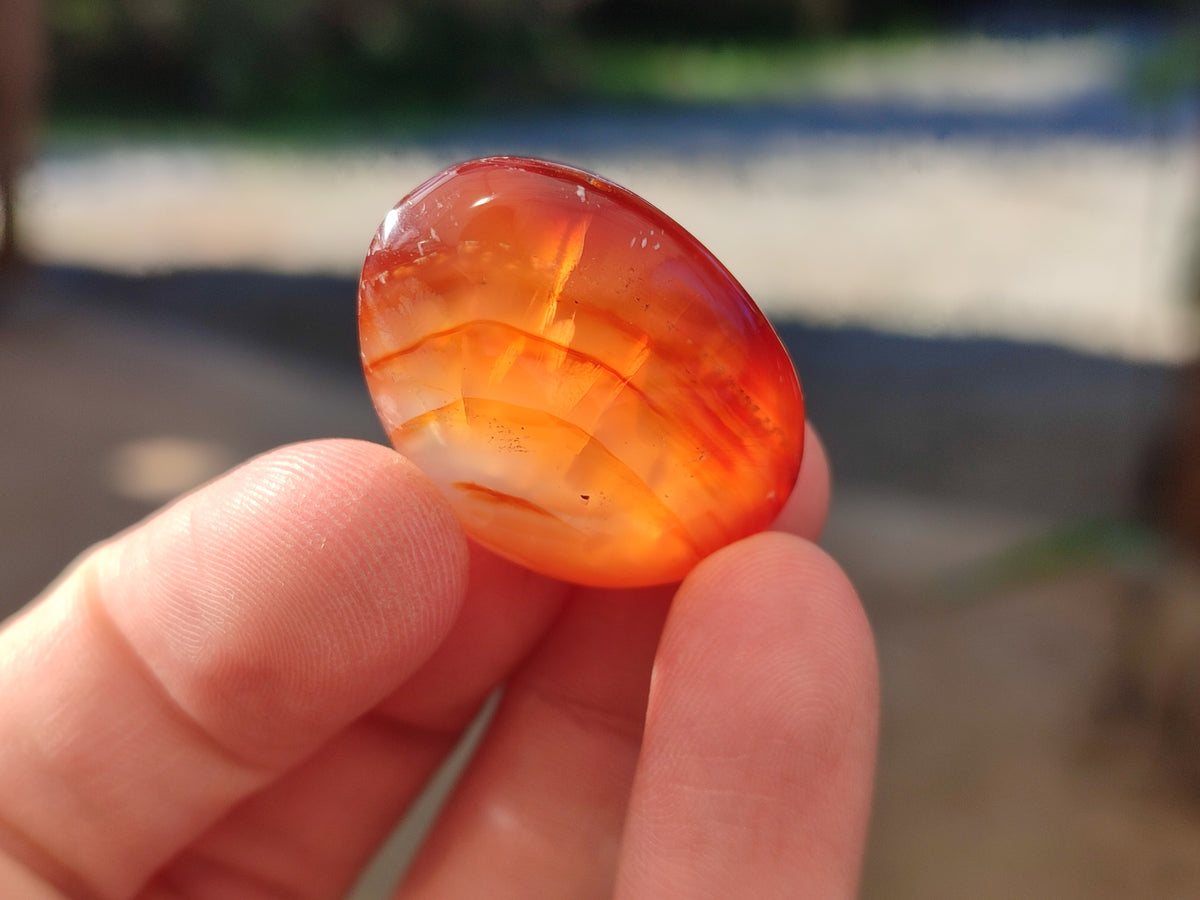 Polished Small Carnelian Agate "Jewellery" Palm Stones x 70 From Madagascar - Toprock Gemstones and Minerals 