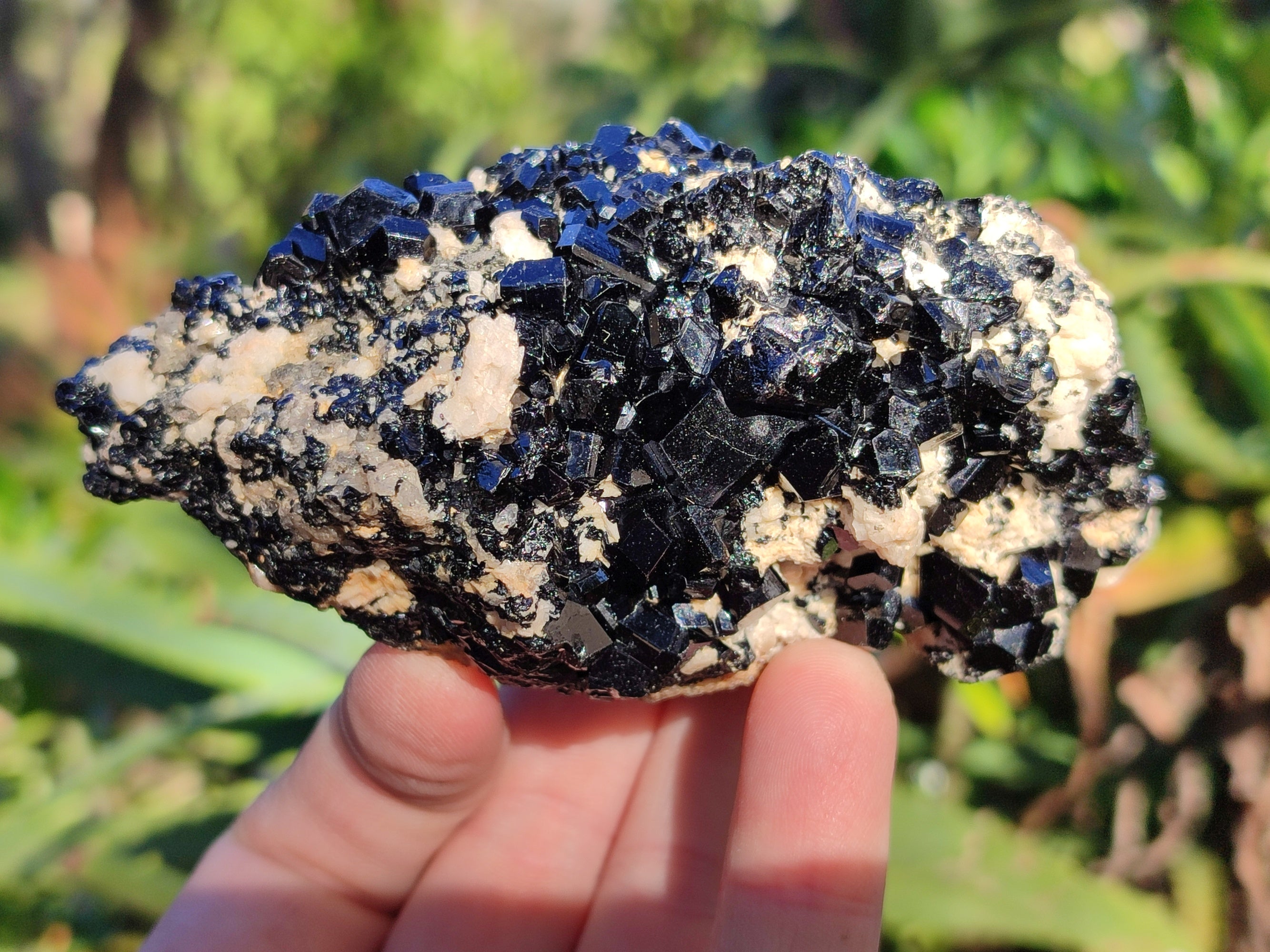 Natural Schorl Black Tourmaline on Orthoclase Matrix Clusters with a bit of Hyalite Opal x 6 From Erongo, Namibia - Toprock Gemstones and Minerals 
