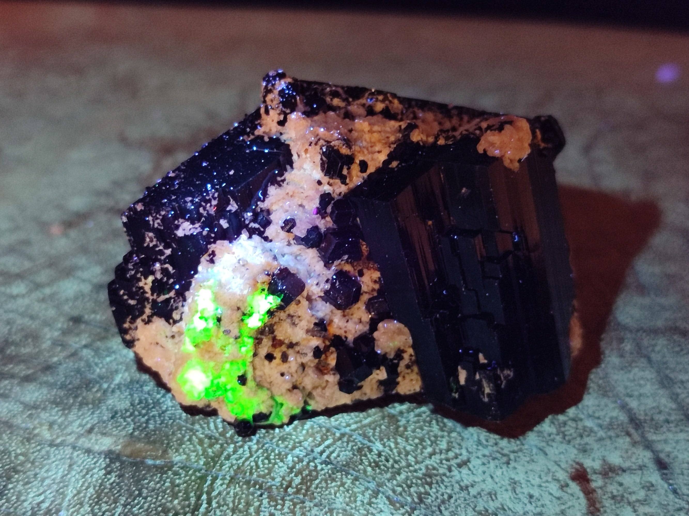 Natural Schorl Black Tourmaline on Orthoclase Matrix Clusters with a bit of Hyalite Opal x 6 From Erongo, Namibia - Toprock Gemstones and Minerals 