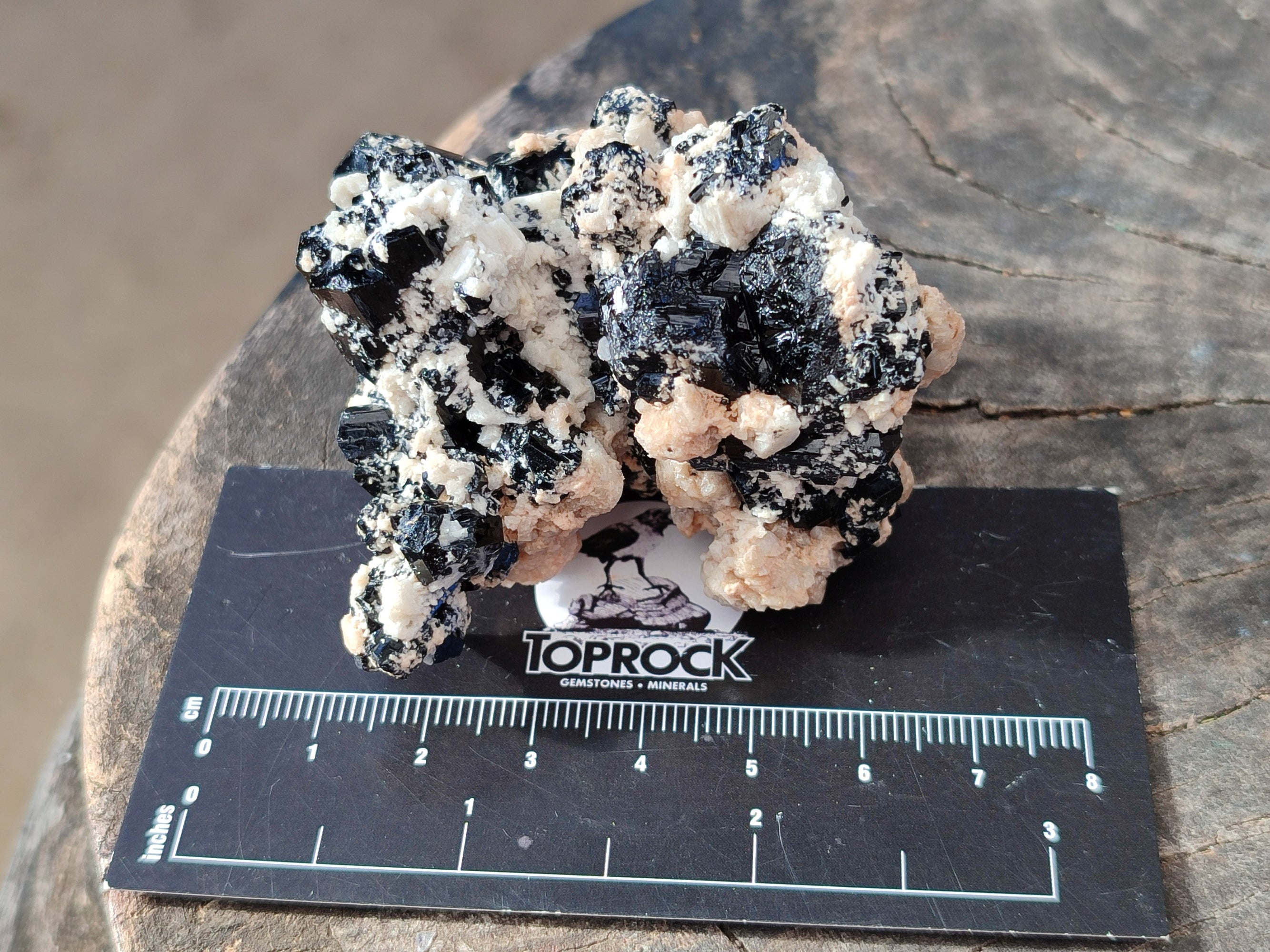 Natural Schorl Black Tourmaline on Orthoclase Matrix Clusters with a bit of Hyalite Opal x 6 From Erongo, Namibia - Toprock Gemstones and Minerals 