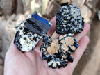 Natural Schorl Black Tourmaline on Orthoclase Matrix Clusters with a bit of Hyalite Opal x 6 From Erongo, Namibia - Toprock Gemstones and Minerals 