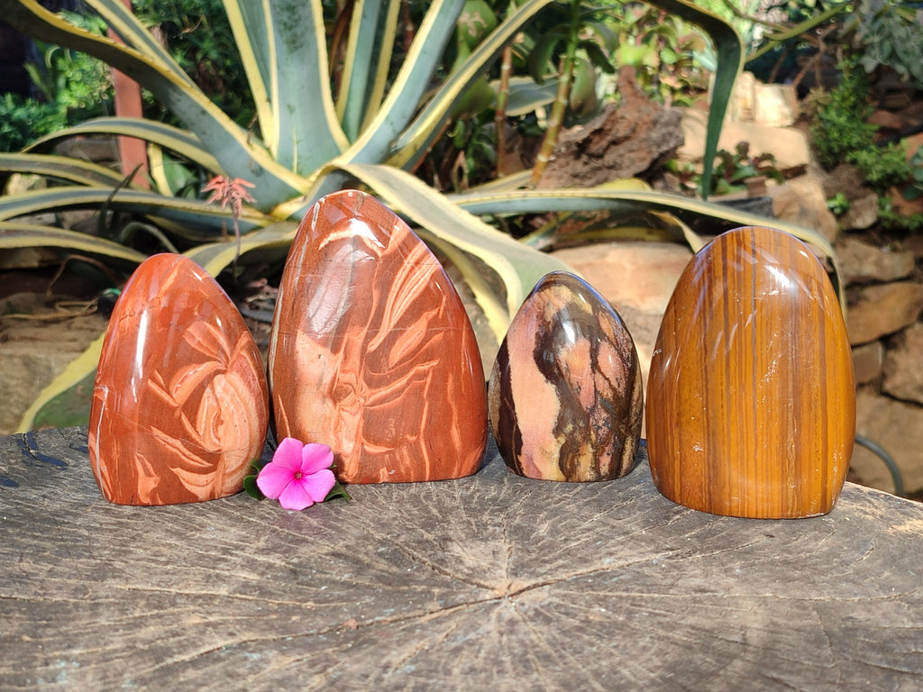 Polished Mixed Jasper Standing Free Forms x 4 - From South Africa - Toprock Gemstones and Minerals 