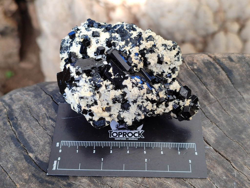 Natural Schorl Black Tourmaline on Orthoclase Matrix Clusters with a bit of Hyalite Opal x 6 From Erongo, Namibia - Toprock Gemstones and Minerals 