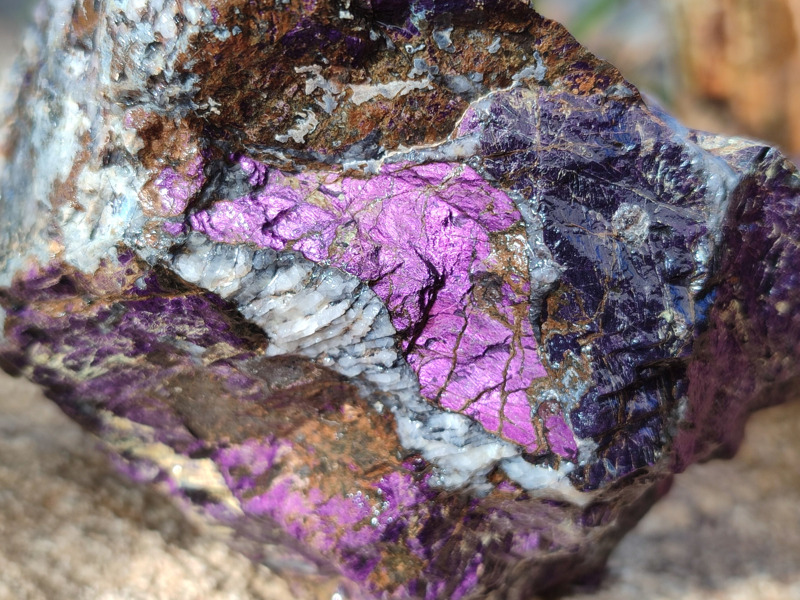 Natural Metallic Purpurite Cobbed Specimens x 3 From Erongo, Namibia - Toprock Gemstones and Minerals 