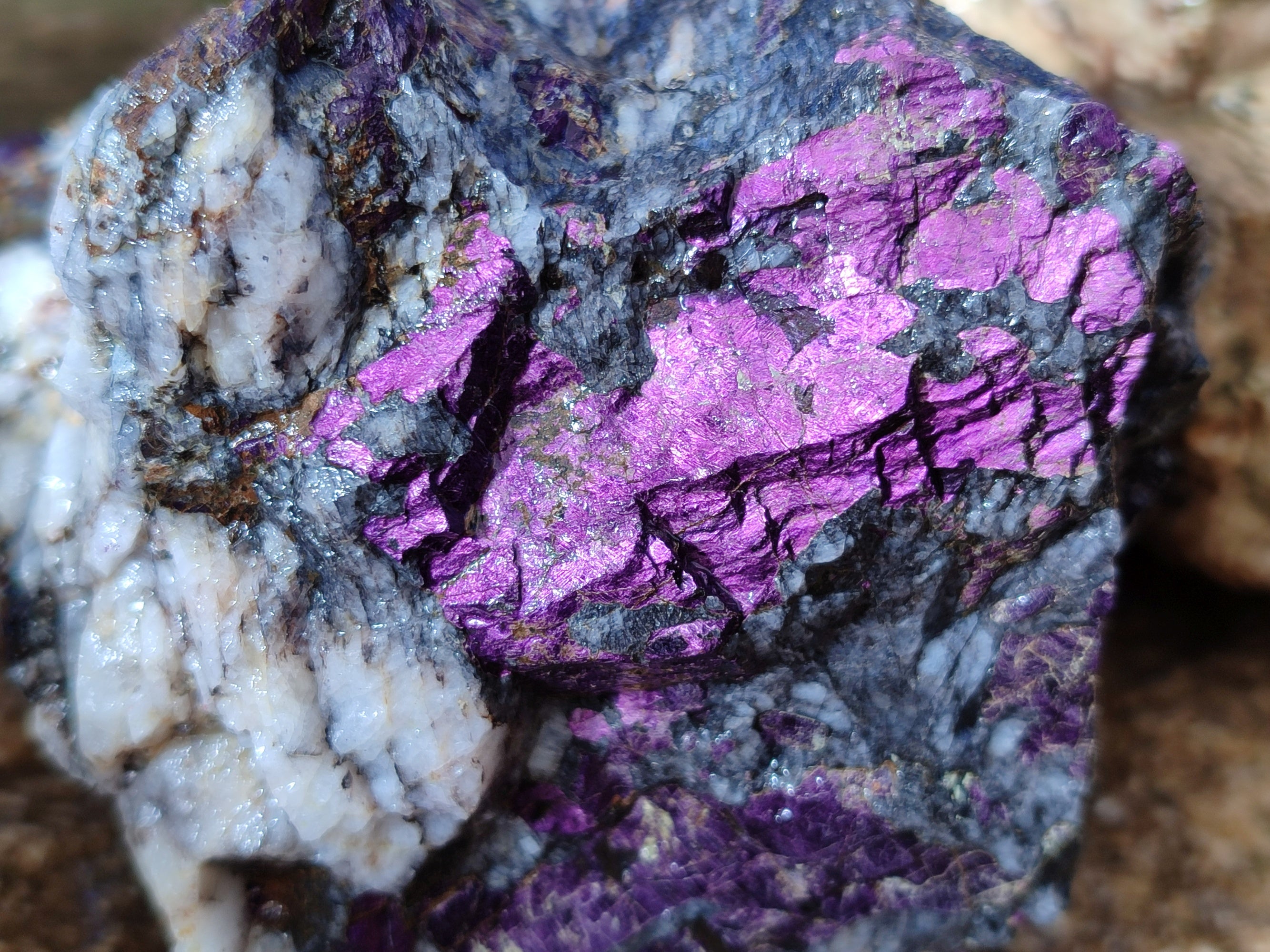 Natural Metallic Purpurite Cobbed Specimens x 3 From Erongo, Namibia - Toprock Gemstones and Minerals 