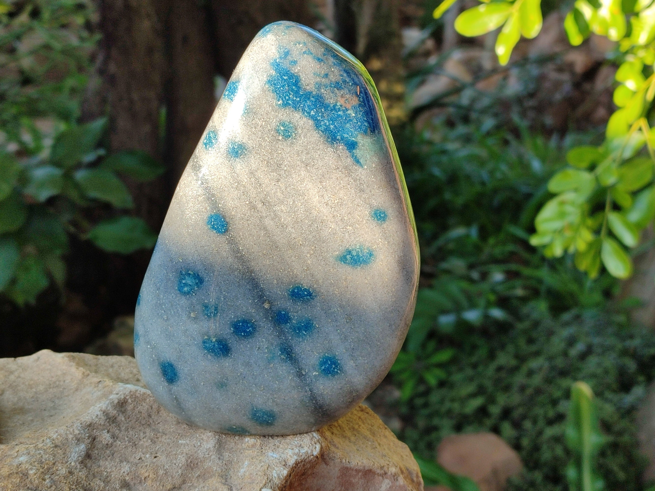 Polished Blue Spinel Spotted Standing Free Form x 1 From Madagascar - Toprock Gemstones and Minerals 