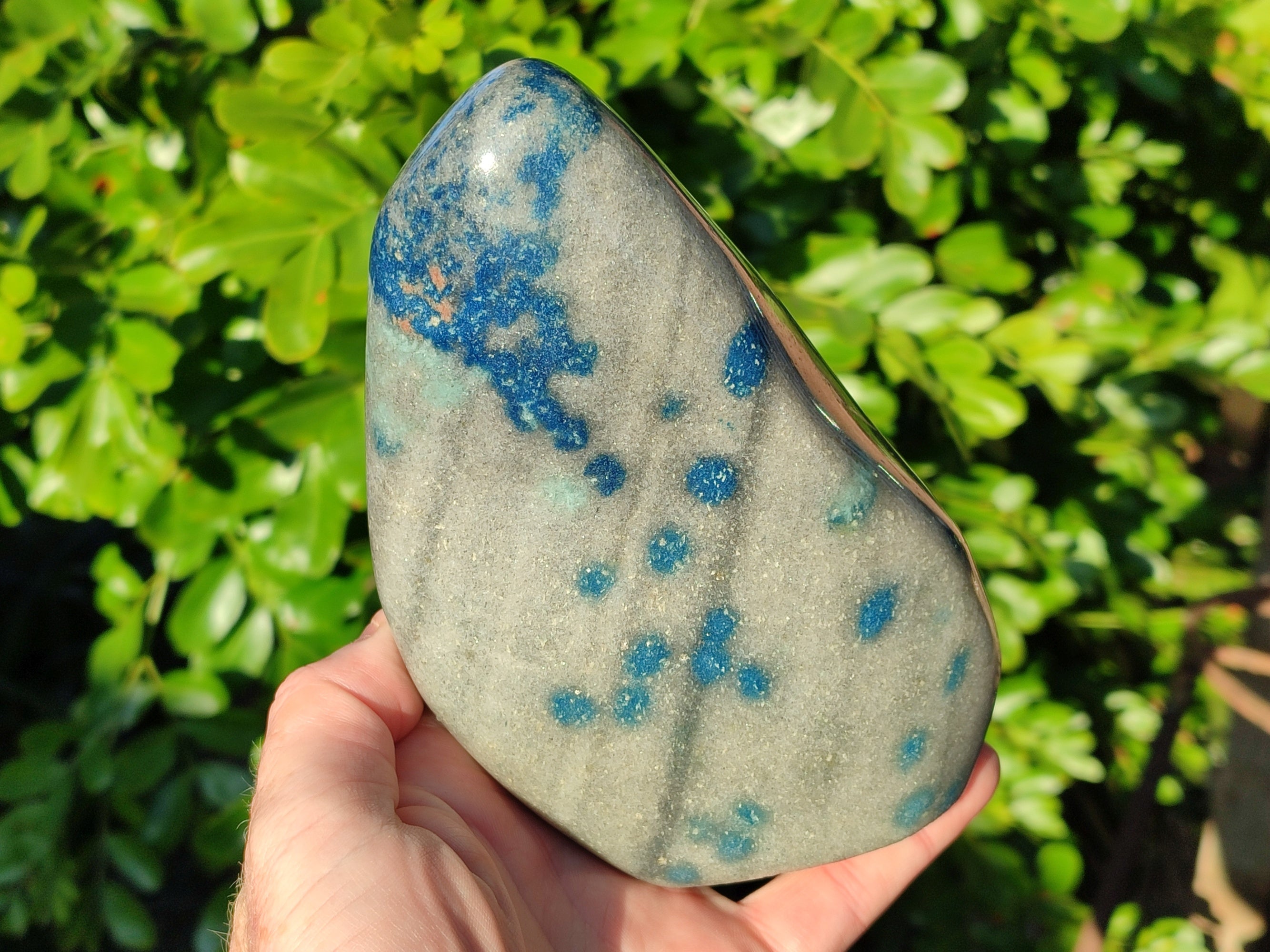 Polished Blue Spinel Spotted Standing Free Form x 1 From Madagascar - Toprock Gemstones and Minerals 