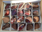 Polished On One Side Red Sashe River Agate Nodules x 20 From Zimbabwe - Toprock Gemstones and Minerals 