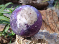 Polished Lepidolite with Pink Rubellite Spheres x 3 From Ambatondrazaka, Madagascar - Toprock Gemstones and Minerals 