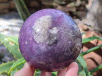 Polished Lepidolite with Pink Rubellite Spheres x 3 From Ambatondrazaka, Madagascar - Toprock Gemstones and Minerals 
