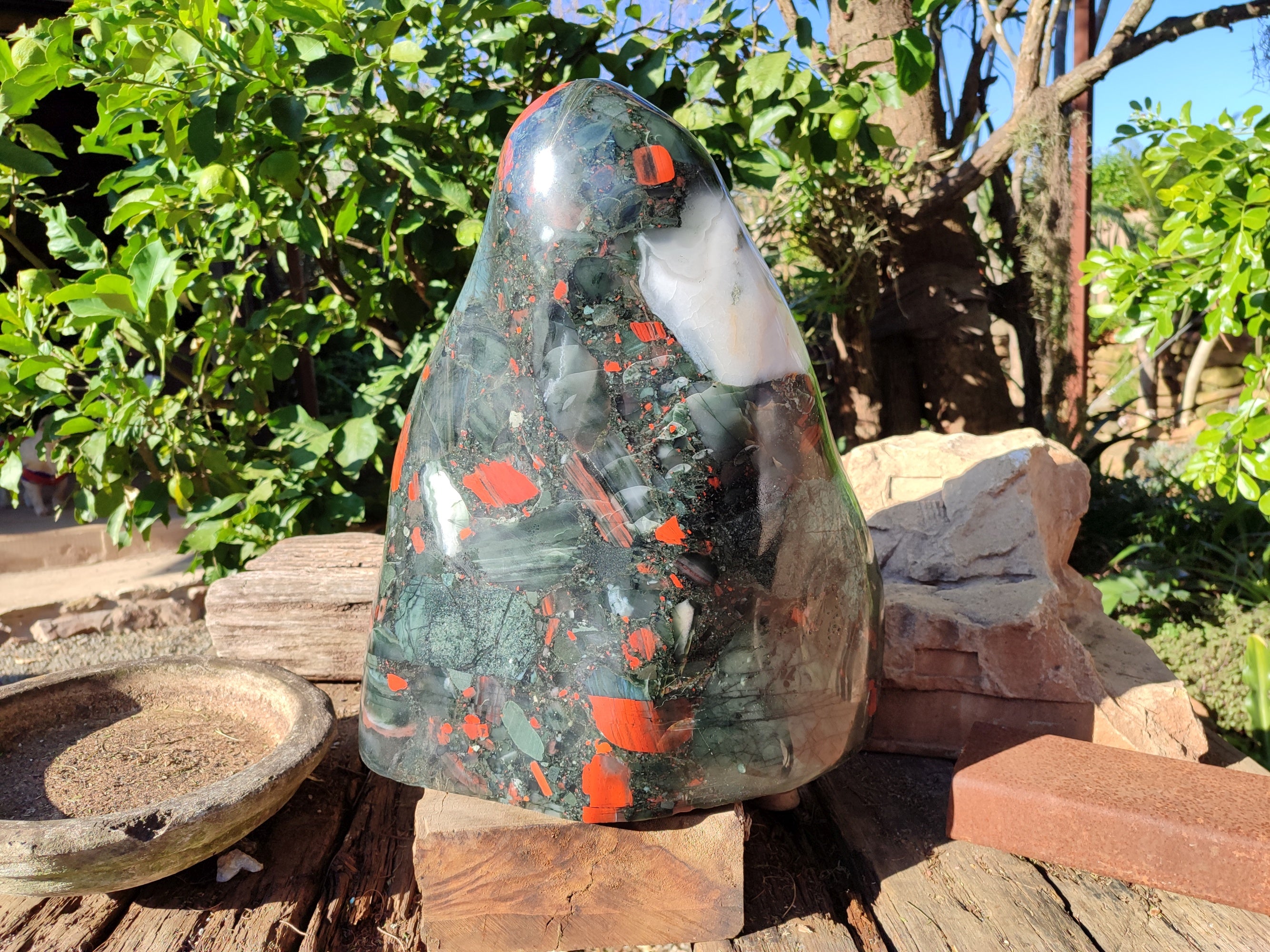 Polished Exceptional Extra Large AA Grade Bloodstone Display Piece x 1 From Swaziland - Toprock Gemstones and Minerals 