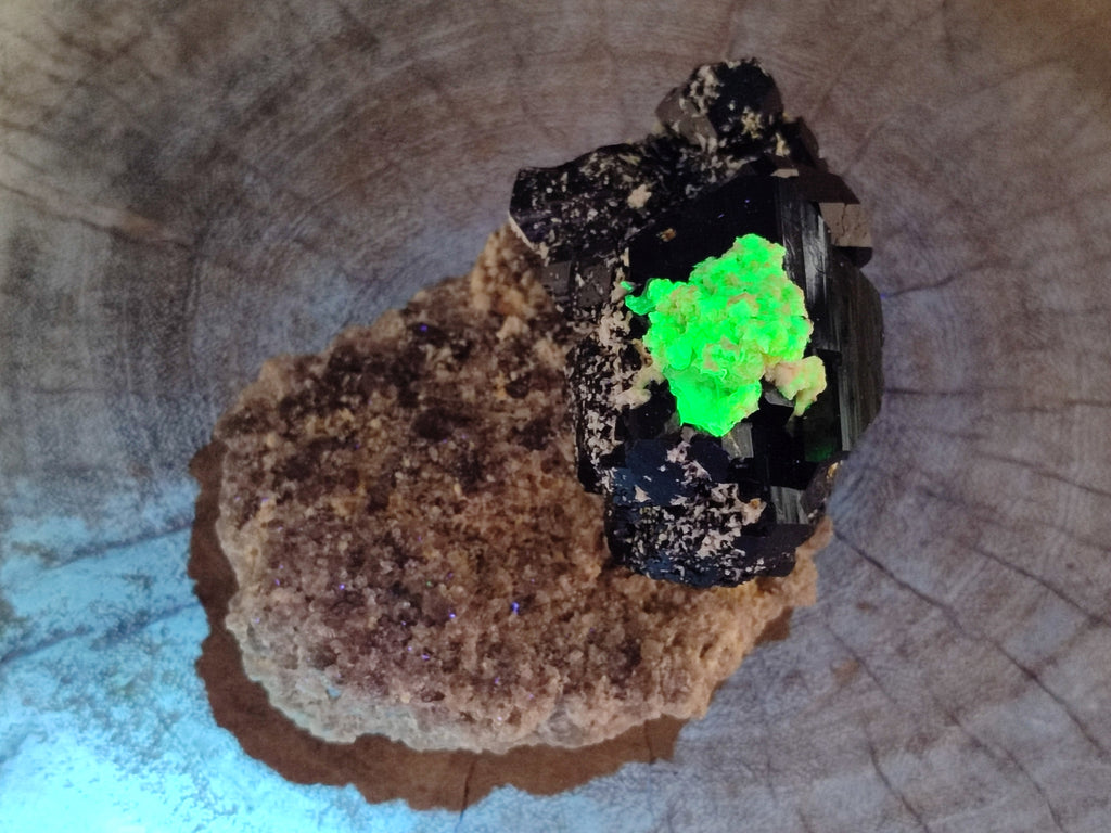 Natural Schorl Black Tourmaline on Orthoclase Matrix with Hyalite Opal x 4 From Erongo, Namibia - Toprock Gemstones and Minerals 