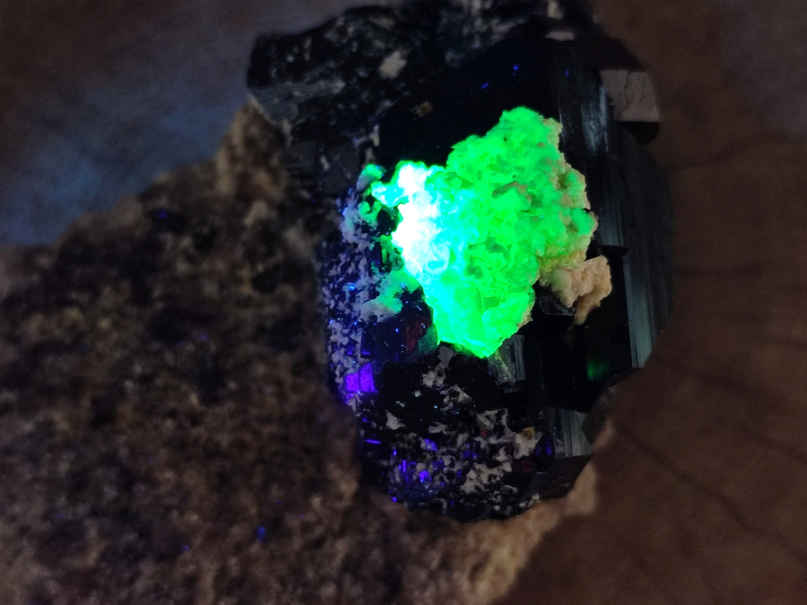 Natural Schorl Black Tourmaline on Orthoclase Matrix with Hyalite Opal x 4 From Erongo, Namibia - Toprock Gemstones and Minerals 