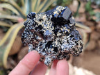 Natural Schorl Black Tourmaline on Orthoclase Matrix with Hyalite Opal x 4 From Erongo, Namibia - Toprock Gemstones and Minerals 