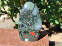 Polished Bloodstone Standing Free Forms x 2 From Swaziland