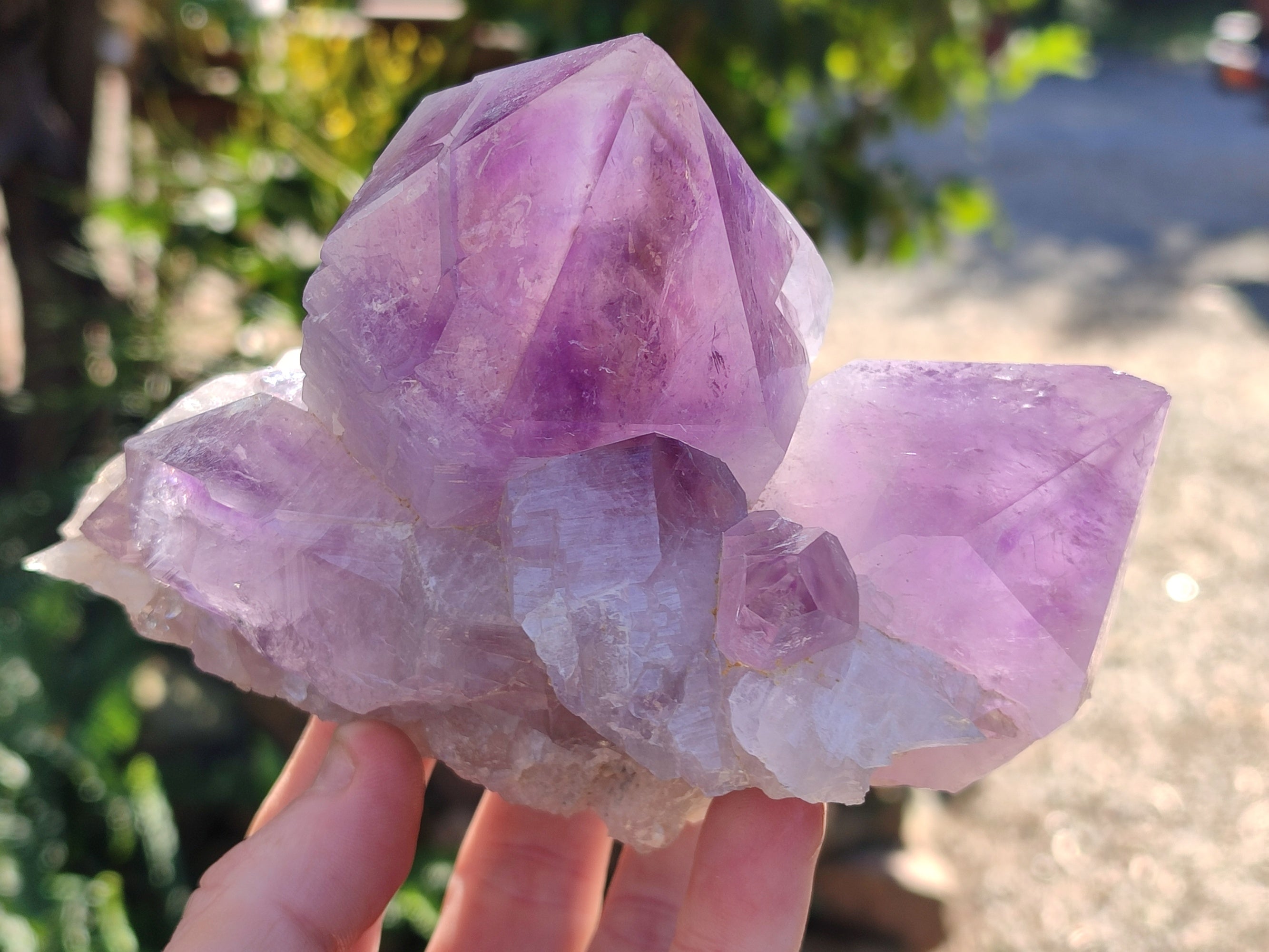 Natural Jacaranda Amethyst Quartz Cluster x 3 From Mumbwa, Zambia - Toprock Gemstones and Minerals 
